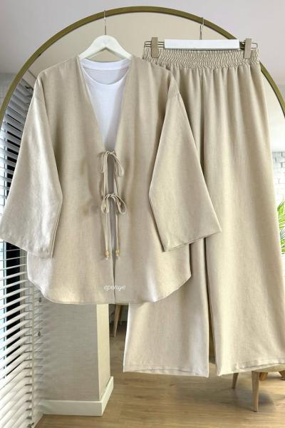 Emila Keten İkili Takım Bej