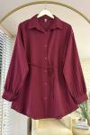Beli Gipeli Gömlek Bordo