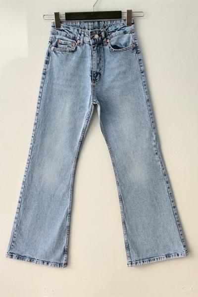 Geniş Paça Kot Pantolon Açık Mavi