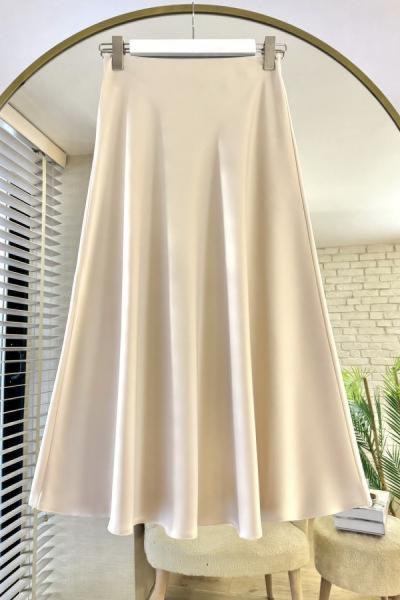 Zara Saten Kiloş Etek Bej