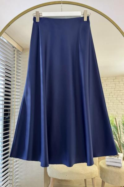 Zara Saten Kiloş Etek Lacivert