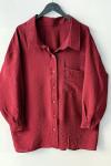 Oversize Gömlek Bordo