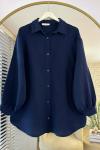 Oversize Müslim Gömlek Lacivert