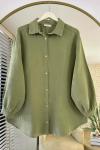 Oversize Müslim Gömlek Çağla Yeşili
