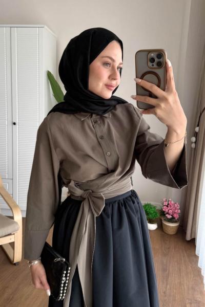 Vera Tasarım Gömlek Kahverengi