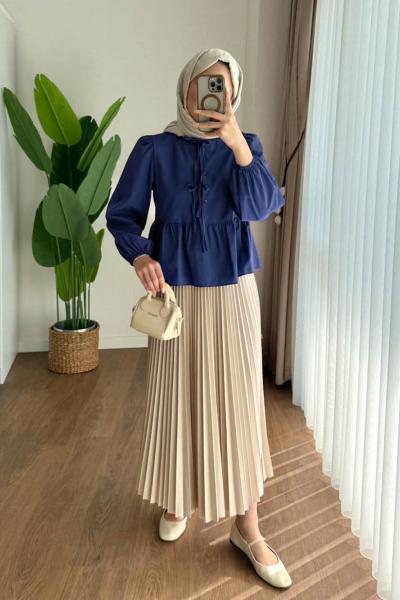 Carol Kısa Gömlek Lacivert