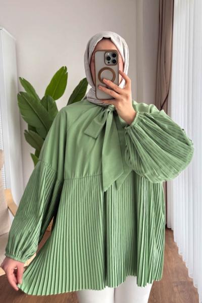 Piliseli Salaş Tunik Yeşil