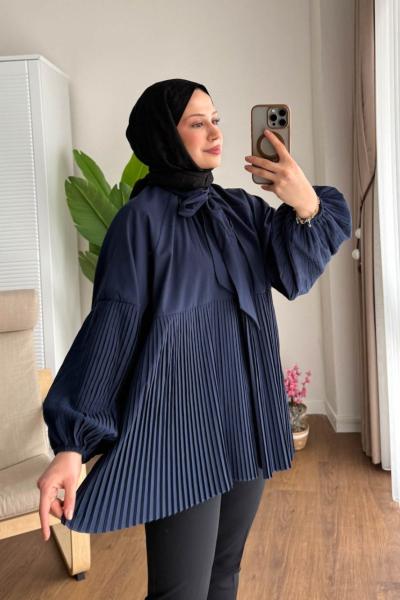 Piliseli Salaş Tunik Lacivert