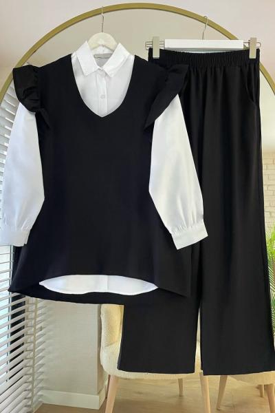 Üçlü Pera Takım Siyah