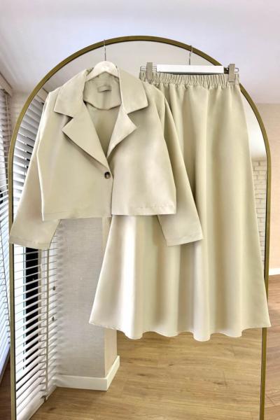 Pine Etekli Takım Açık Bej