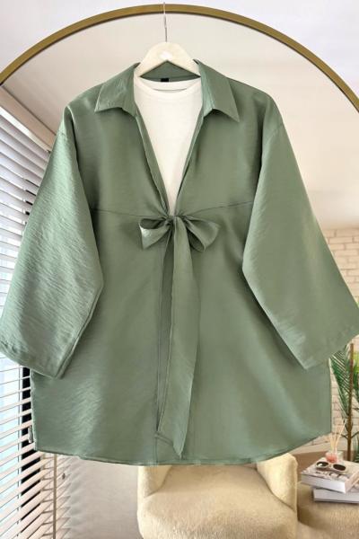 Önü Bağlamalı Kimono Yeşil