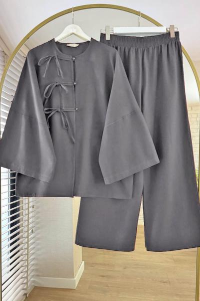 Milano Keten Takım Füme