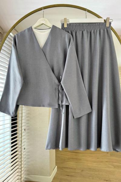 Sofia Etekli Takım Gri