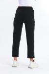 Beli Lastikli Gabardin Pantolon Siyah