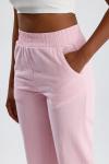 Beli Lastikli Gabardin Pantolon Pembe