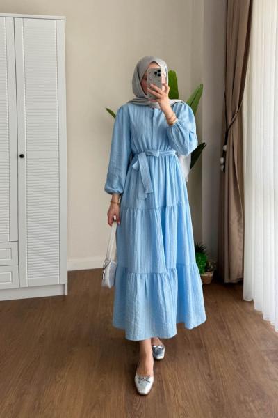 Belinda Begonya Elbise Mavi