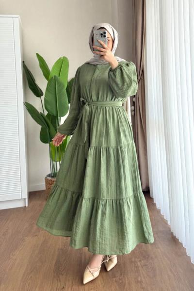 Belinda Begonya Elbise Yeşil