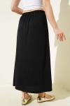 Beli Lastikli Jüpon İçlik Etek Siyah