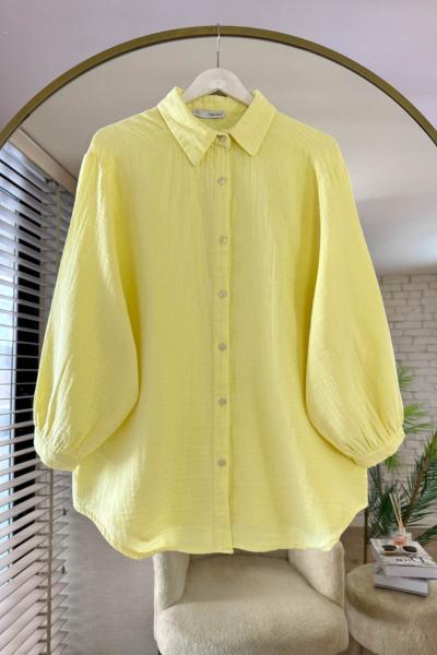 Oversize Müslim Gömlek Sarı
