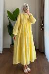 Oversize Müslin Elbise Sarı