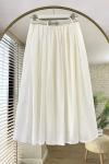 Kemerli Vual Etek Beyaz