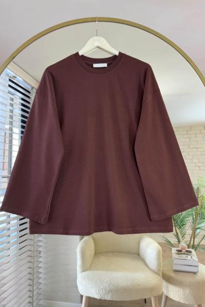 Basic Süprem Sweatshirt Kahverengi