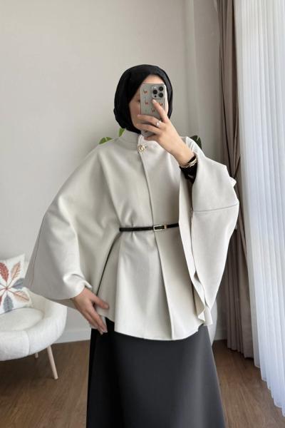 Kemerli Kaşe Panço Bej