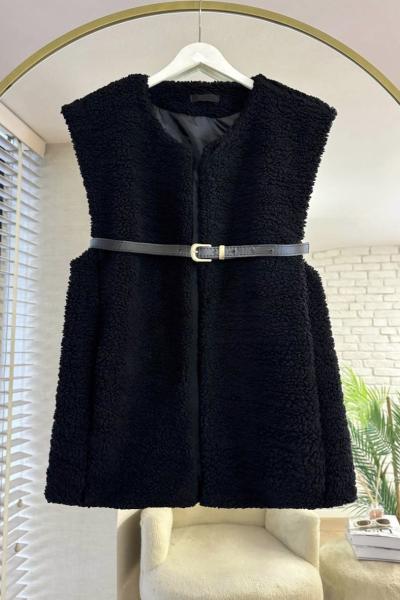 Welsoft Kemerli Yelek Siyah