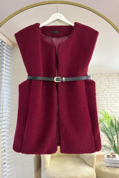 Welsoft Kemerli Yelek Bordo