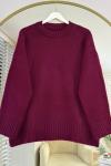 Oversize Pinterest Yaka Kazak Bordo