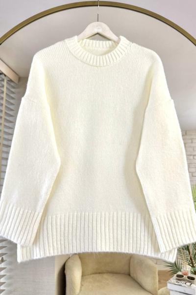 Oversize Pinterest Yaka Kazak Ekru