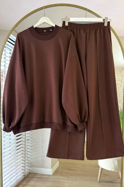 Salaş İki İplik Takım Kahverengi