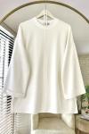 Bisiklet Yaka Yırtmaçlı Tunik Ekru