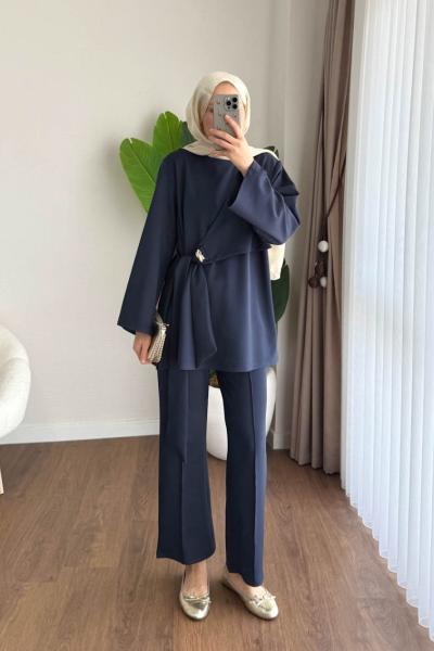 Çapraz Bağlamalı İkili Takım Lacivert