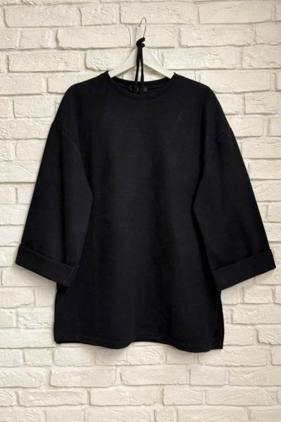 Yırtmaçlı Selanik Tunik Siyah