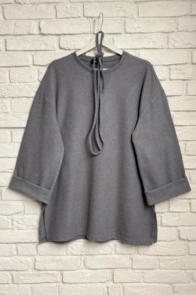 Yırtmaçlı Selanik Tunik Gri