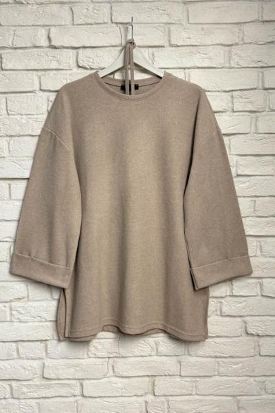 Yırtmaçlı Selanik Tunik Bej