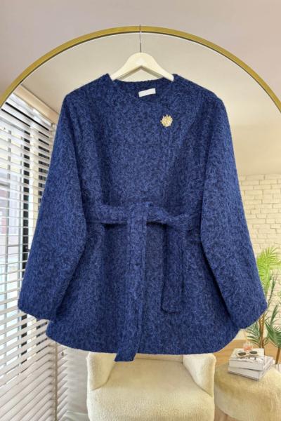 Tek Düğmeli Kaşe Ceket Lacivert