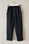 Beli Lastikli Scuba Havuç Pantolon Siyah