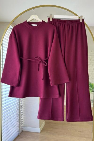 Pantolonlu Selanik Takım Bordo