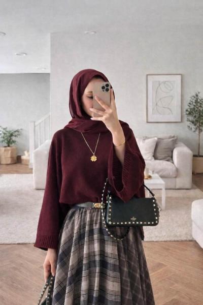 Yarasa Kol Kısa Kazak Bordo