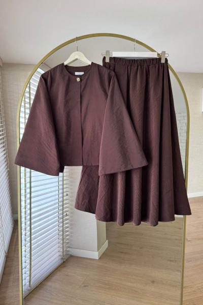 Krash Etekli Takım Kahverengi