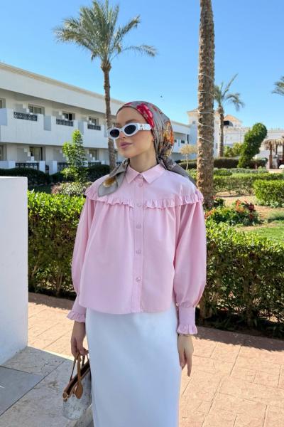 Fırfırlı Kısa Gömlek