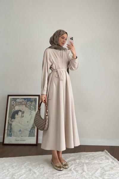 Pensli Double Elbise  Bej