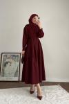 Pensli Double Elbise  Bordo