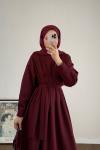 Pensli Double Elbise  Bordo