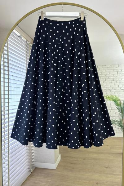 Puantiyeli Poplin Etek