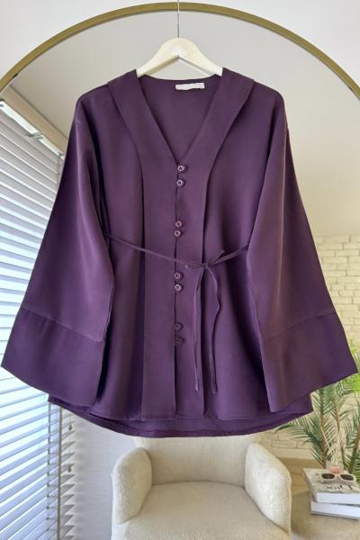 V Yaka Tensel Gömlek