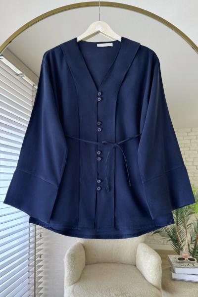 V Yaka Tensel Gömlek