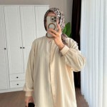 Çizgili Linda Gömlek Bej